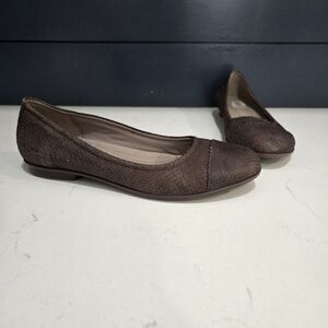 Ecco Woman's Brown Pumps Flats Leather Size 41 (10-10.5)